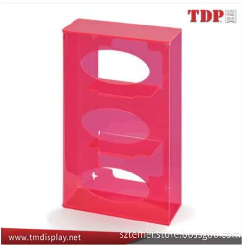 three poclet triple side loading acrylic wall mounted glove dispenser plastic glove dispenser acrylic disposable glove dispenser